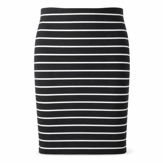 H&M Womens Black Striped Cotton Straight & Pencil Skirt Size S