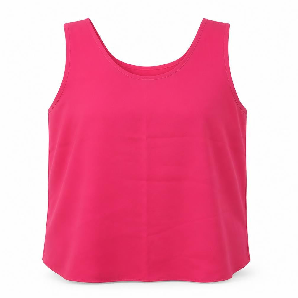 House of Fraser Womens Pink Polyester Basic Tank Size 14 Round Neck