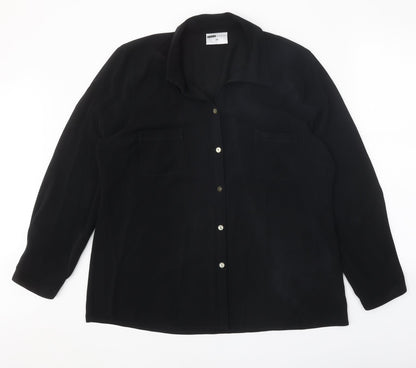 Sara Woman Womens Black Polyester Basic Button-Up Size 20 Collared