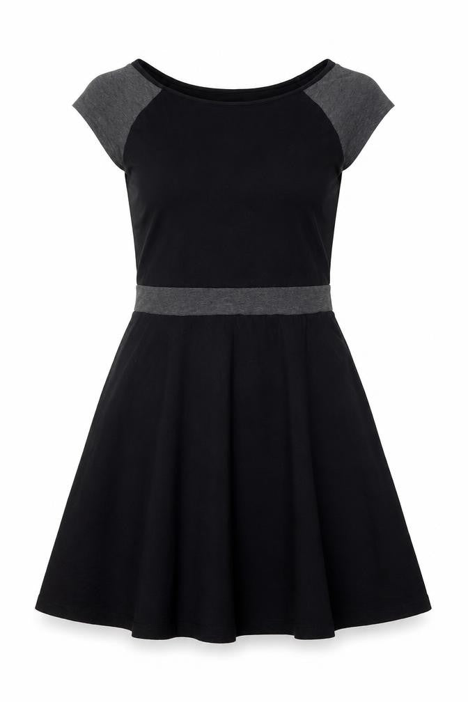 Preworn Womens Black Colourblock Modal Fit & Flare One Size Round Neck Pullover