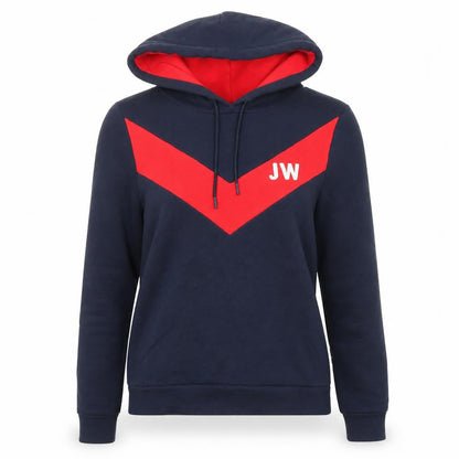 Jack Wills Womens Blue Colourblock Cotton Pullover Hoodie Size 6 Pullover