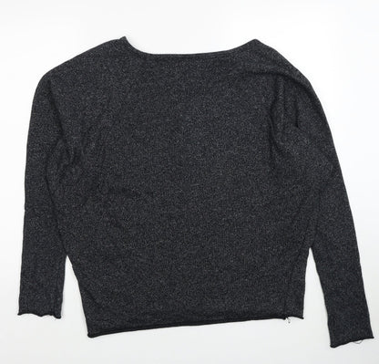 Topshop Womens Black Scoop Neck Polyester Pullover Jumper Size 12