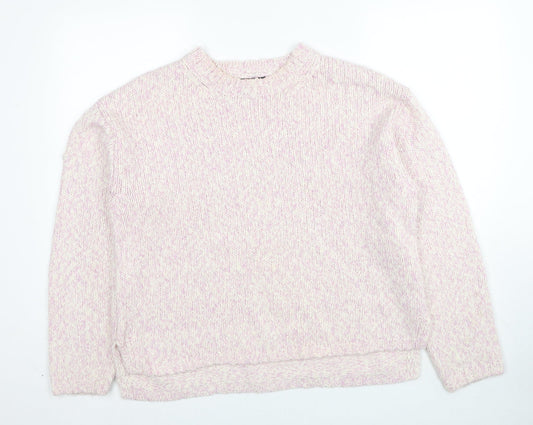 Marks and Spencer Womens Pink Round Neck Polyester Pullover Jumper Size L