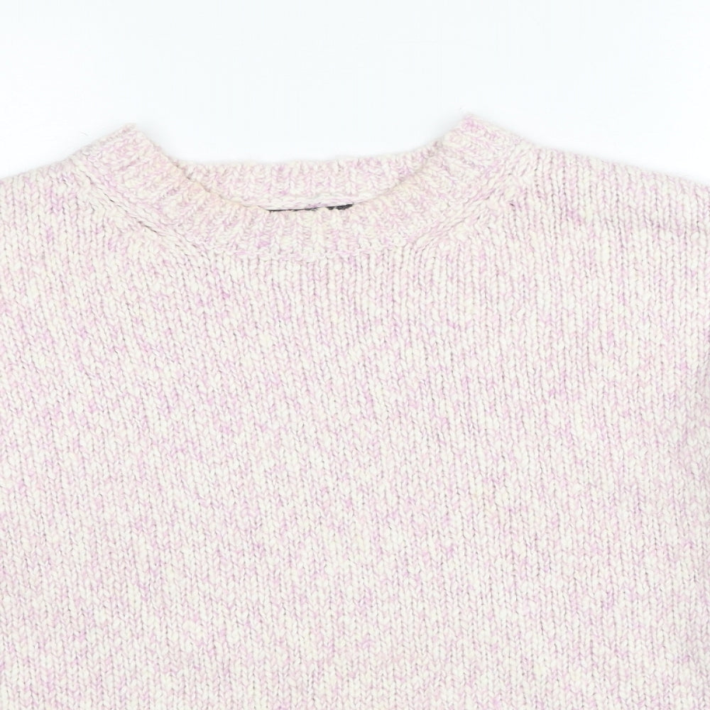Marks and Spencer Womens Pink Round Neck Polyester Pullover Jumper Size L