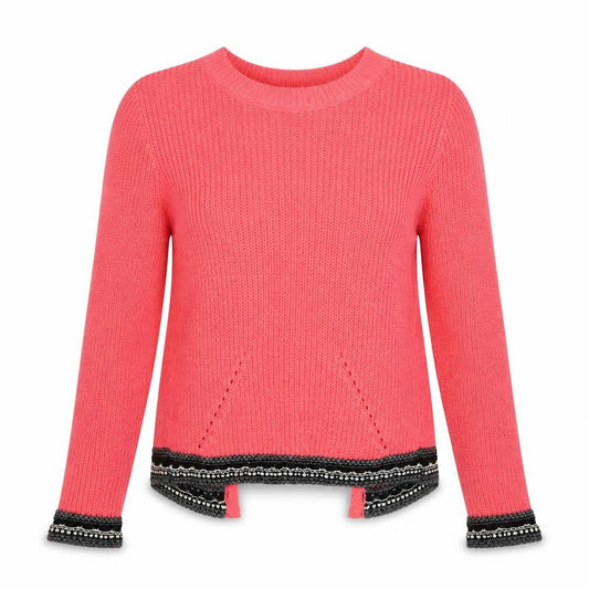 Tu Womens Pink Round Neck Acrylic Pullover Jumper Size 10