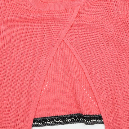 Tu Womens Pink Round Neck Acrylic Pullover Jumper Size 10