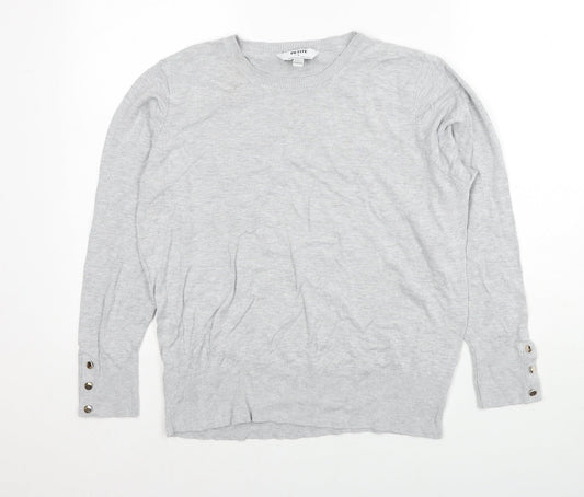 Dorothy Perkins Womens Grey Round Neck Viscose Pullover Jumper Size L