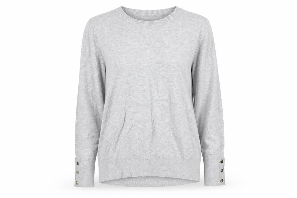 Dorothy Perkins Womens Grey Round Neck Viscose Pullover Jumper Size L