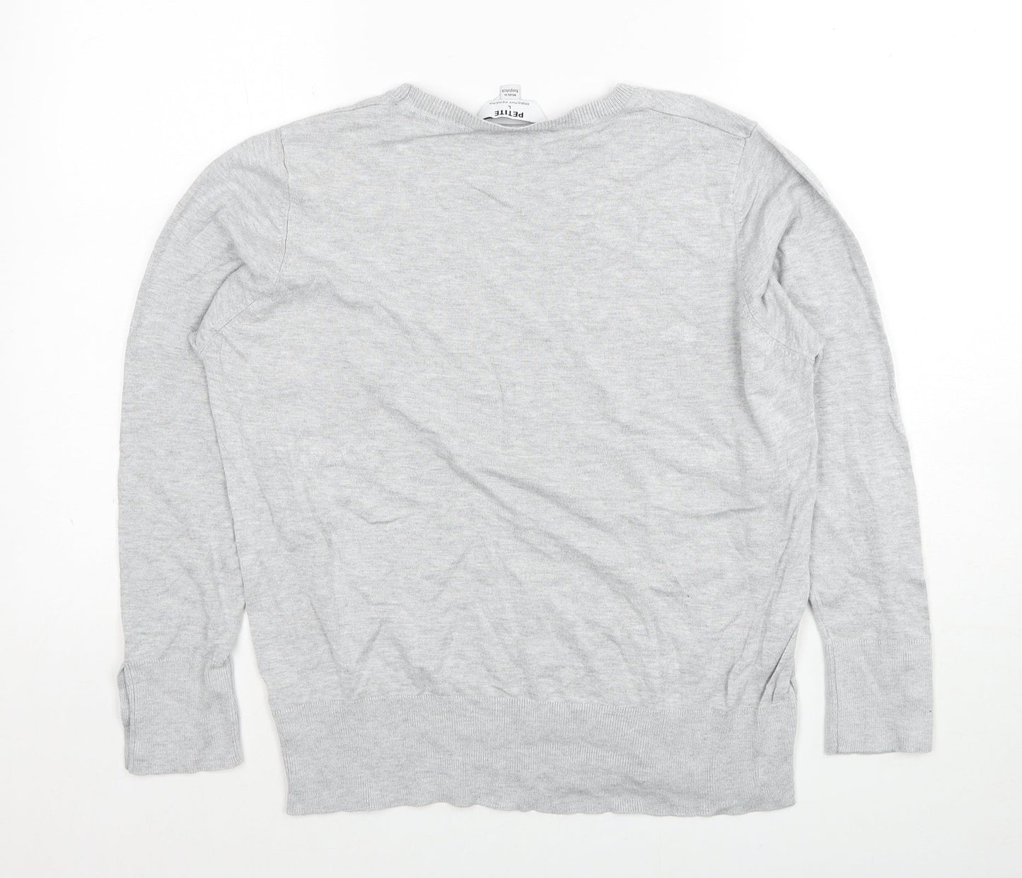 Dorothy Perkins Womens Grey Round Neck Viscose Pullover Jumper Size L