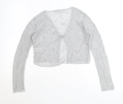 Principles Womens Grey V-Neck Polyester Cardigan Jumper Size 14