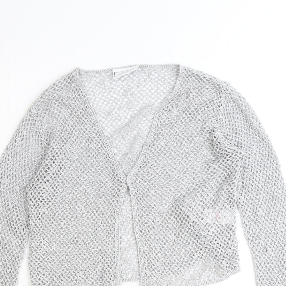 Principles Womens Grey V-Neck Polyester Cardigan Jumper Size 14