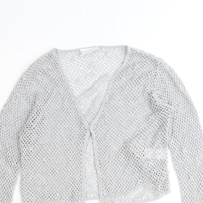 Principles Womens Grey V-Neck Polyester Cardigan Jumper Size 14