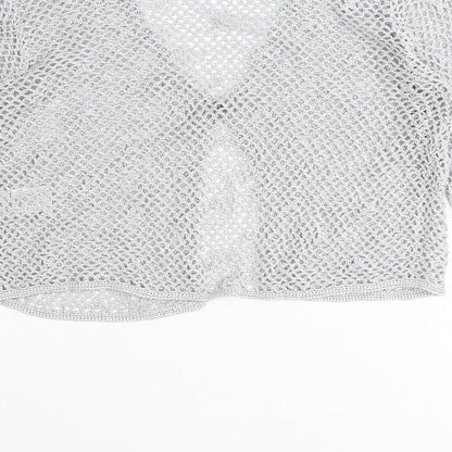 Principles Womens Grey V-Neck Polyester Cardigan Jumper Size 14