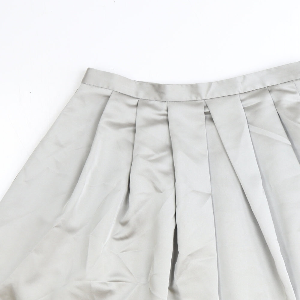 Zara Womens Grey Polyester Tulip Skirt Size S Zip