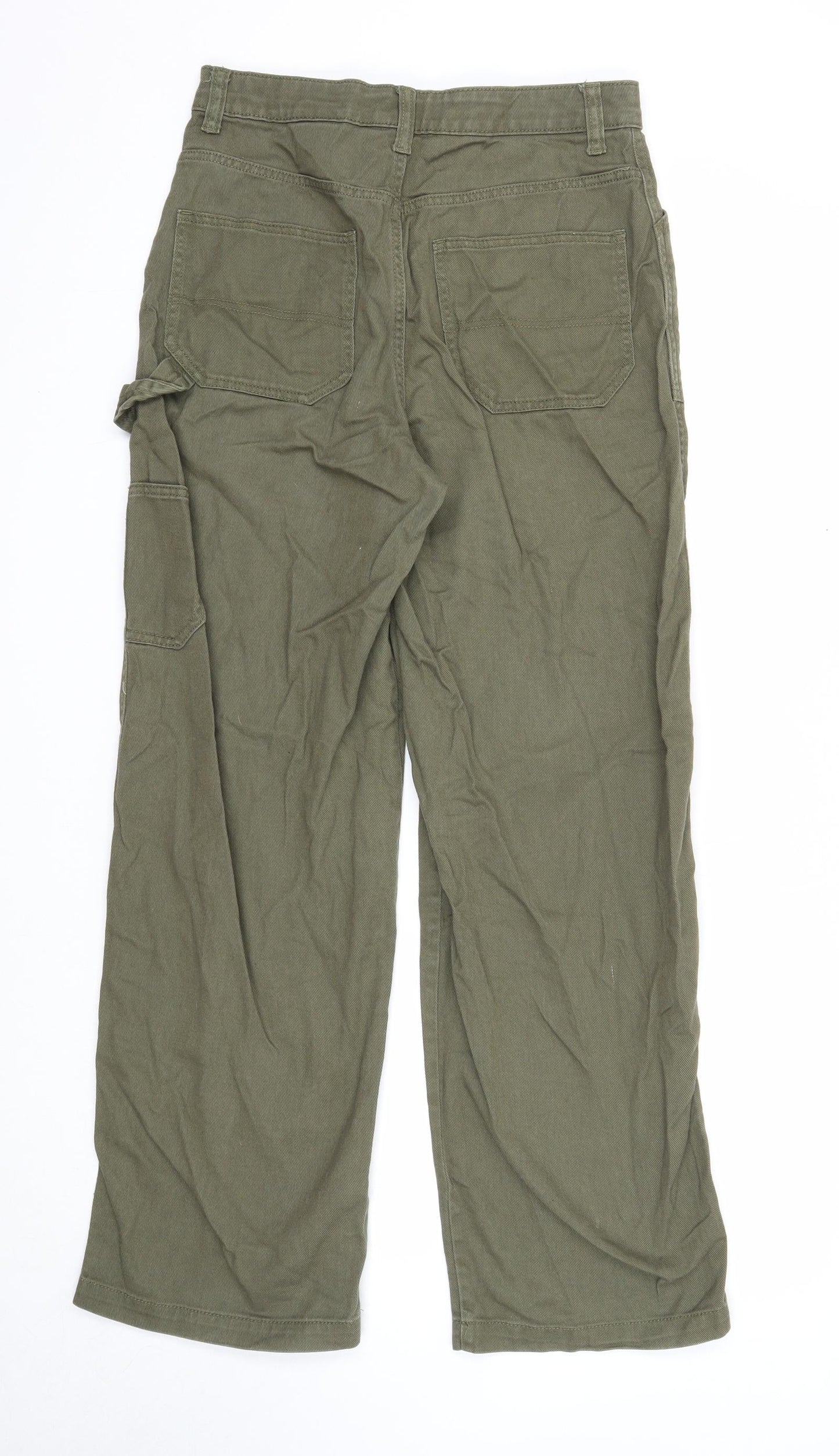 Divided Womens Green Cotton Straight Jeans Size 10 Regular Zip