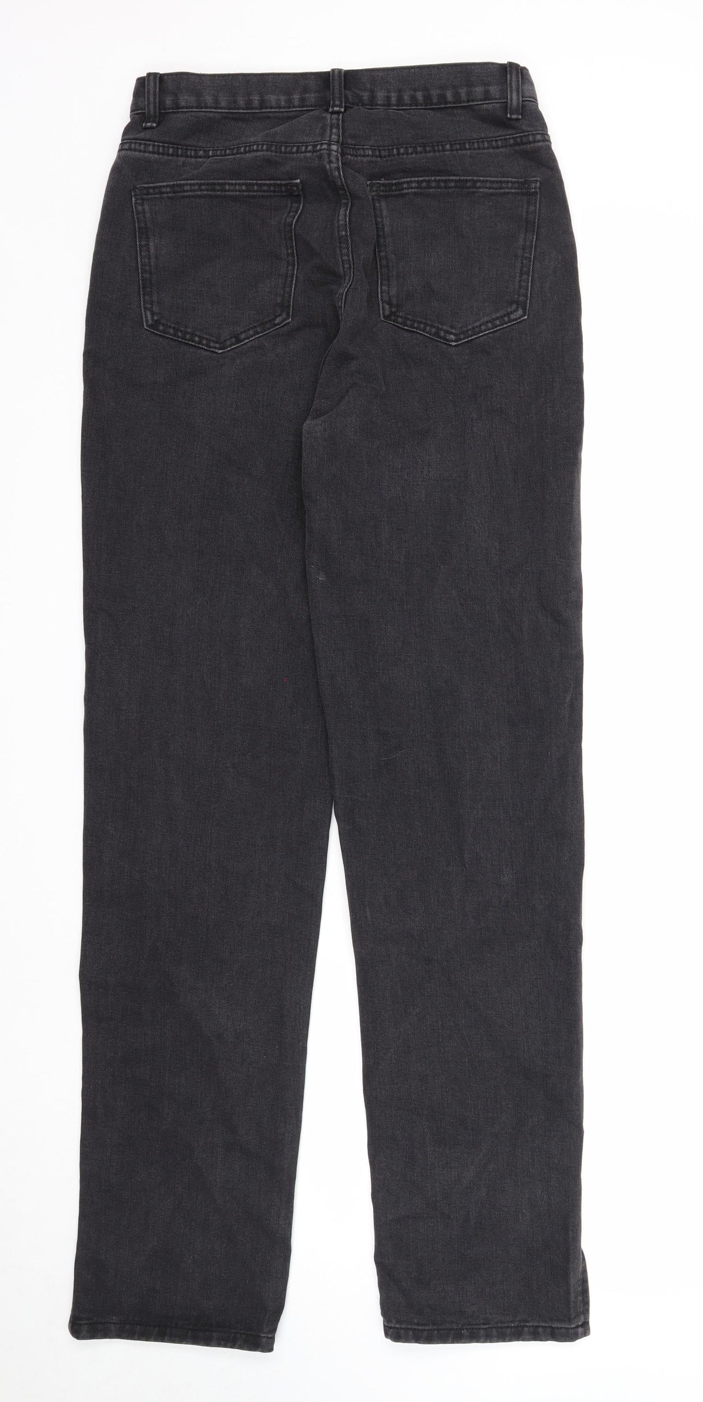 Redial Womens Black Cotton Straight Jeans Size 10 Regular Zip - Side Slit