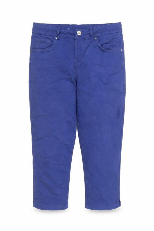 Intuition Womens Blue Cotton Cropped Jeans Size 12 Regular Zip