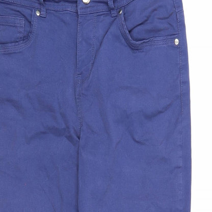 Intuition Womens Blue Cotton Cropped Jeans Size 12 Regular Zip