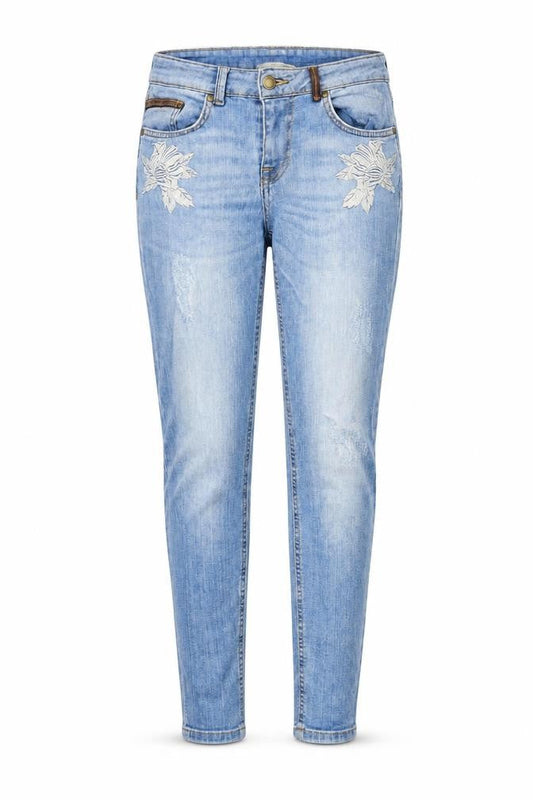 b.young Womens Blue Floral Cotton Skinny Jeans Size 27 in Regular Zip