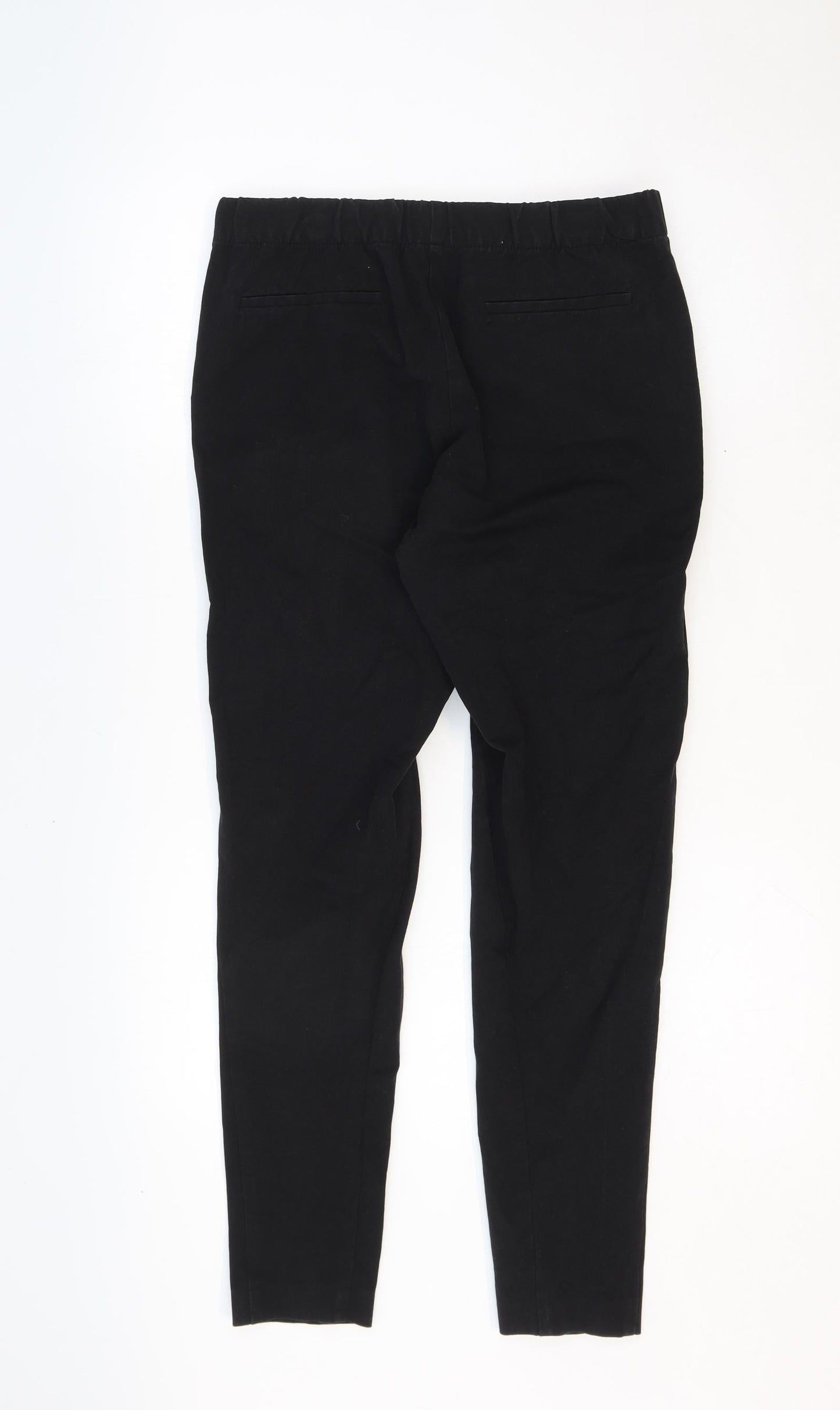 Preworn Womens Black Cotton Trousers Size 31 in Regular