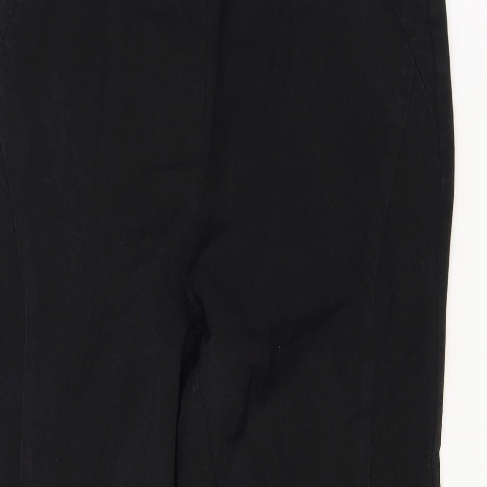Preworn Womens Black Cotton Trousers Size 31 in Regular