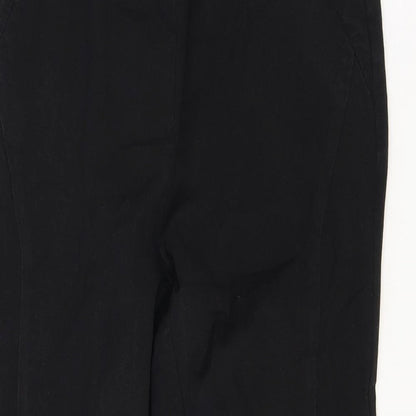 Preworn Womens Black Cotton Trousers Size 31 in Regular