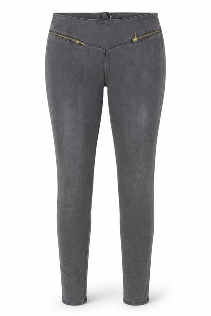 Vero Moda Womens Grey Polyester Jegging Trousers Size L Regular Zip - Size L-XL