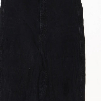 Topshop Womens Black Cotton Trousers Size 28 Regular Zip