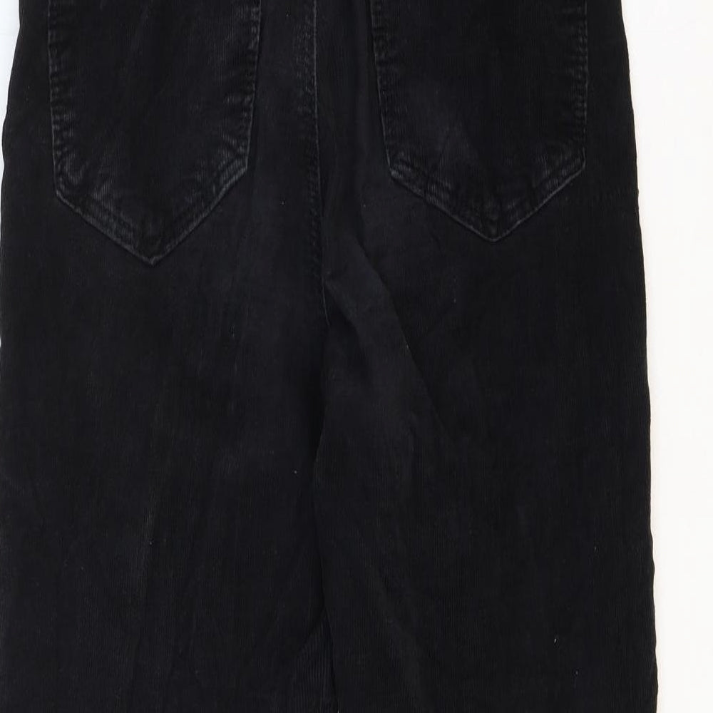 Topshop Womens Black Cotton Trousers Size 28 Regular Zip