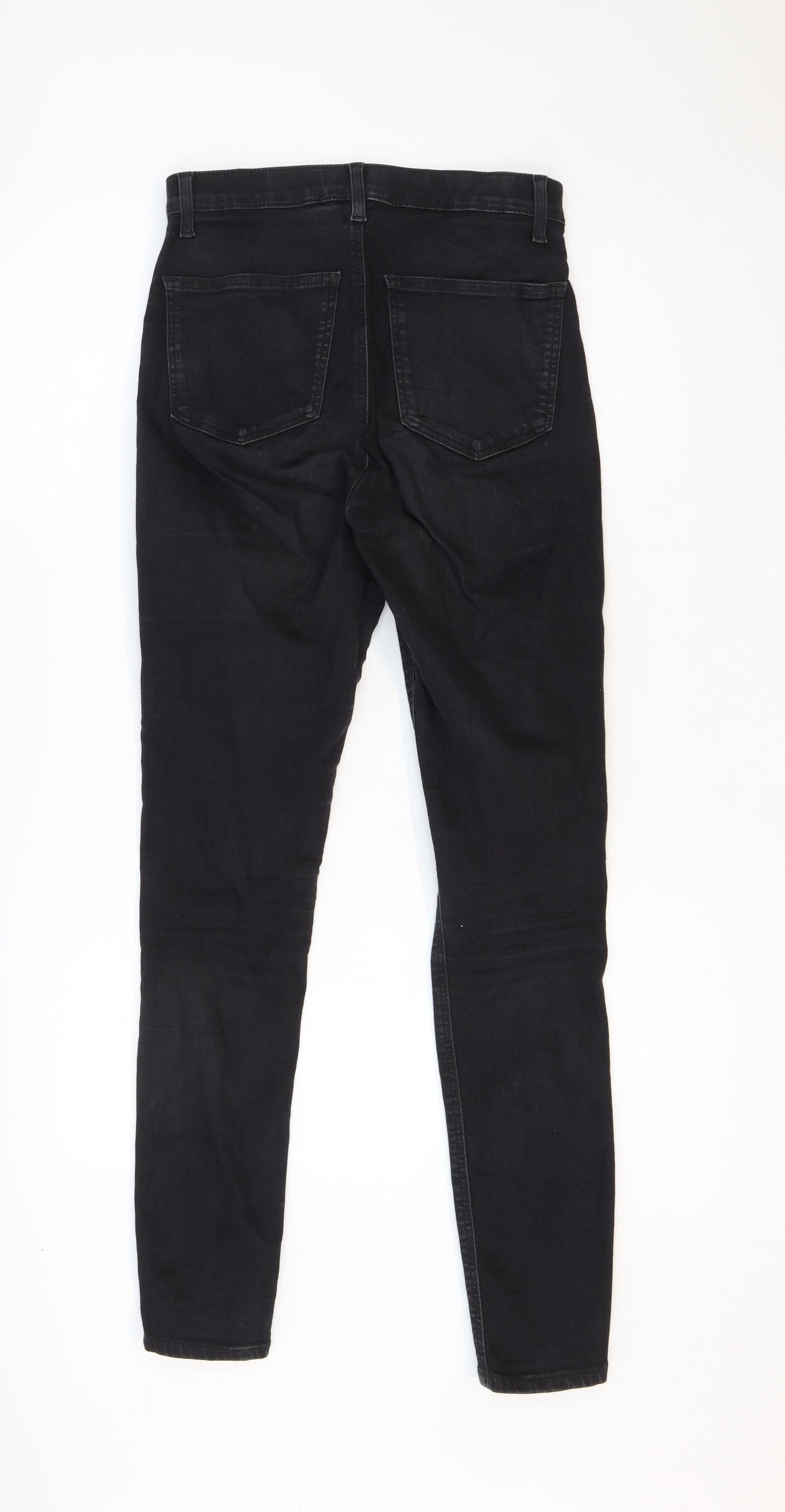 Topshop Womens Black Cotton Skinny Jeans Size 28 in Regular Zip
