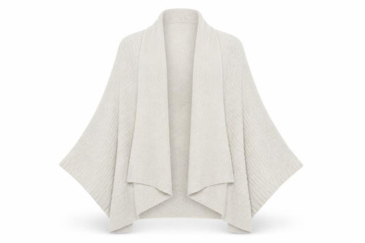 Monsoon Womens Beige V-Neck Acrylic Cape Jumper Size S