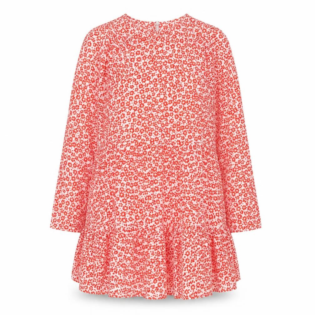 ASOS Womens Red Floral Polyester A-Line Size 10 Round Neck Pullover