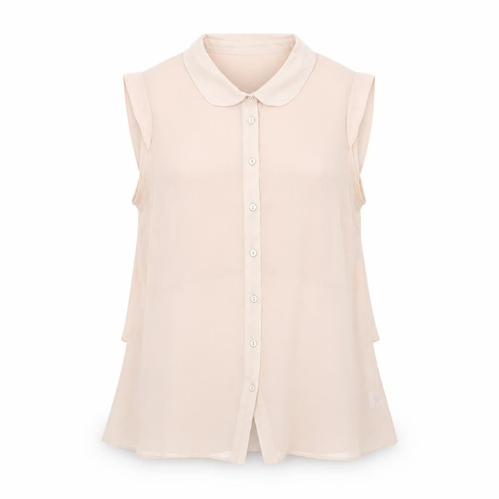 Oasis Womens Pink Polyester Basic Button-Up Size 10 Collared