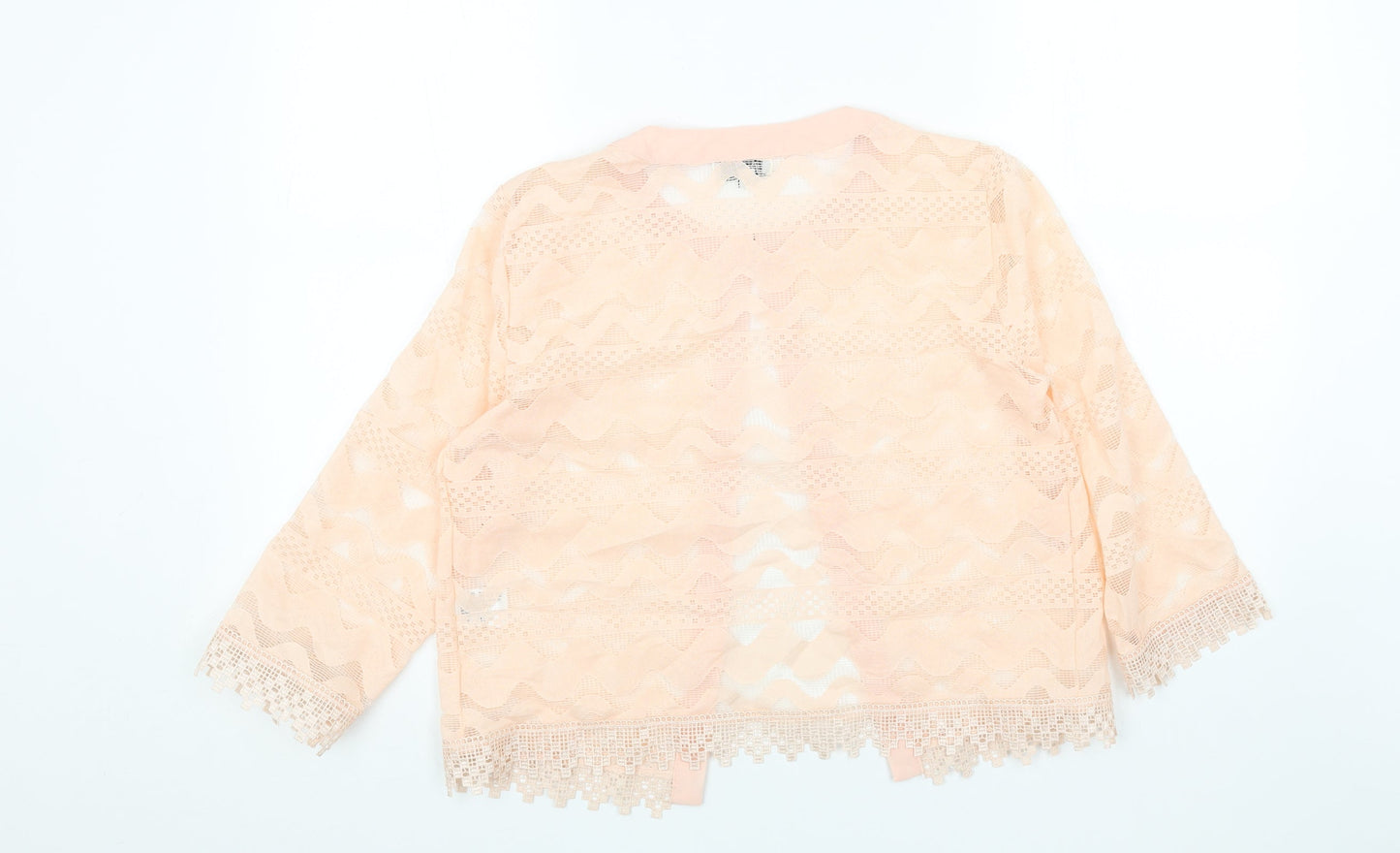 Paramour Womens Pink Geometric Cotton Kimono Blouse Size M Round Neck
