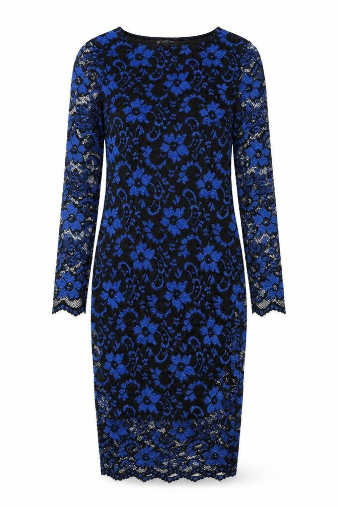 KDK Womens Blue Polyester Shift Size M Round Neck Pullover