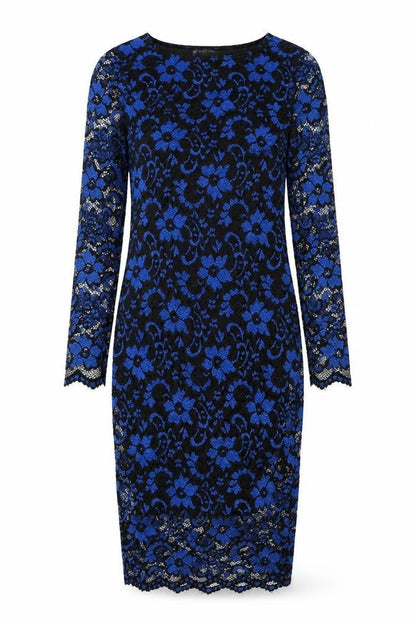 KDK Womens Blue Polyester Shift Size M Round Neck Pullover