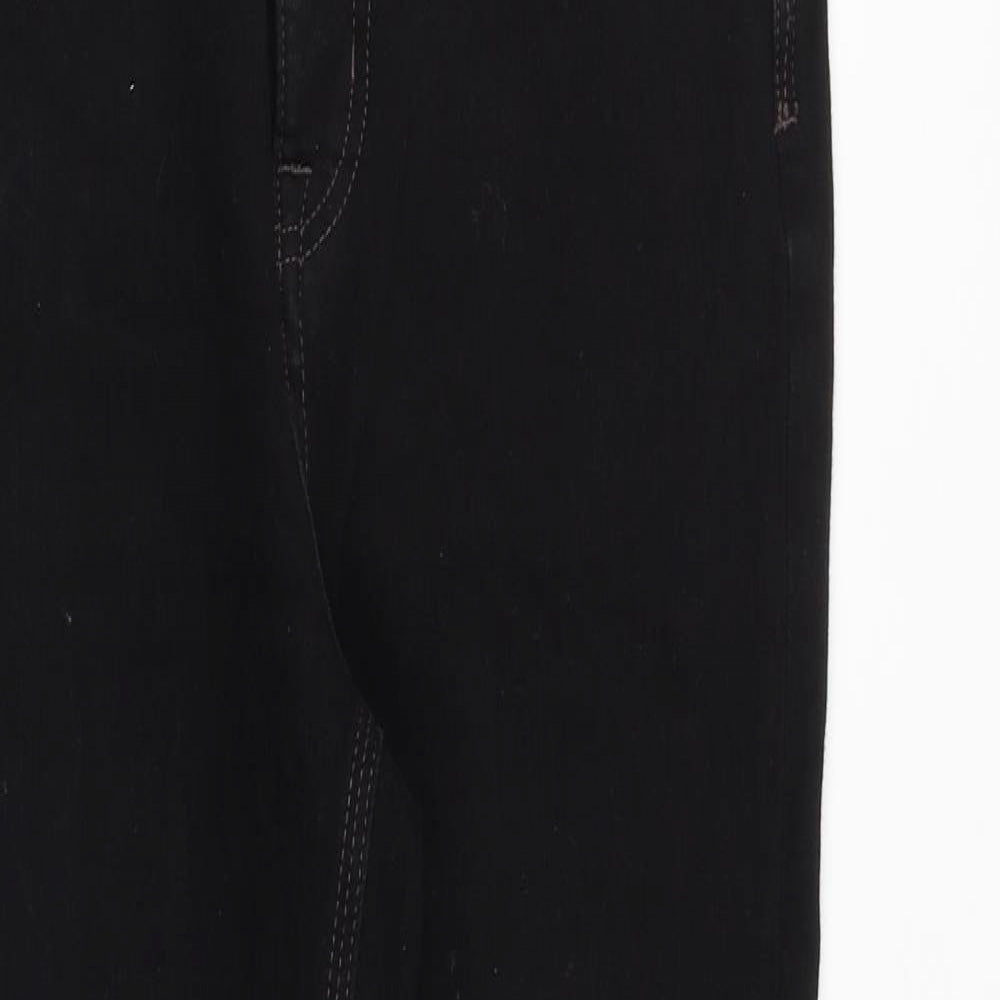 Marks and Spencer Womens Black Cotton Skinny Jeans Size 28 in Regular Zip
