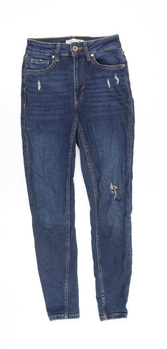 denim365 Womens Blue Cotton Skinny Jeans Size 8 Regular Zip