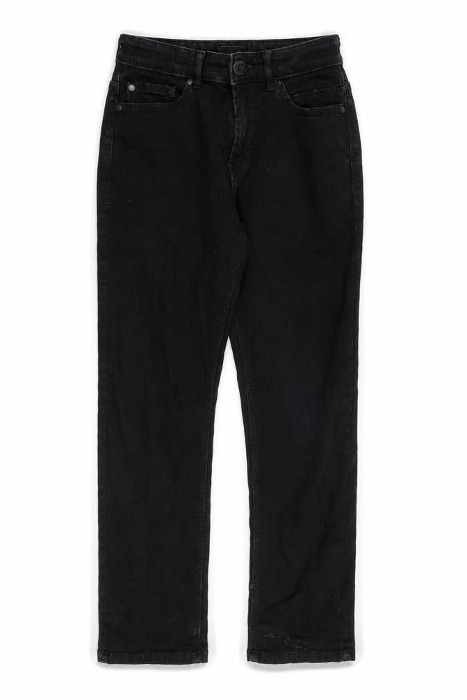 Next Girls Black Cotton Straight Jeans Size 11 Years Slim Zip