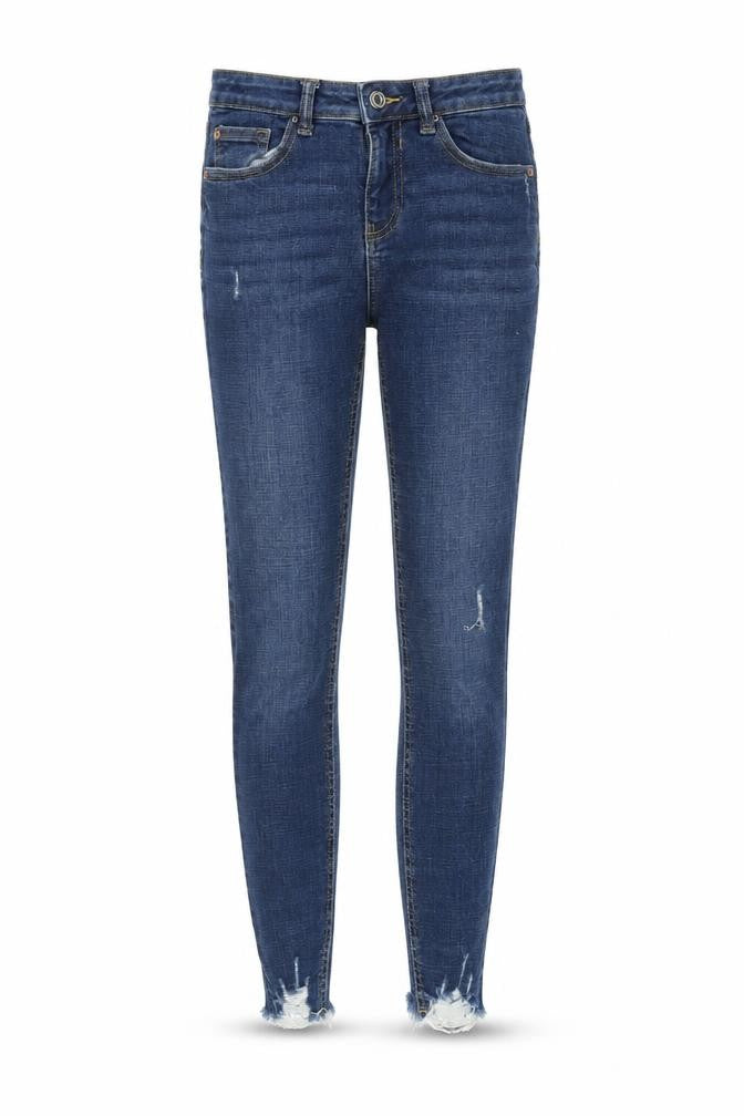 Denim & Co. Womens Blue Cotton Skinny Jeans Size 8 Slim Zip