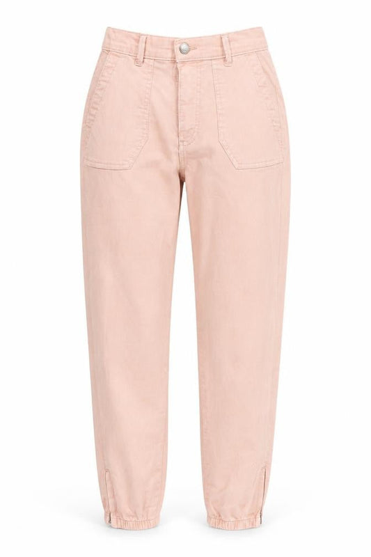 Marks & Spencer Womens Pink Cotton Tapered Jeans Size 6 Regular Zip
