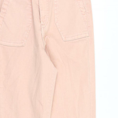 Marks & Spencer Womens Pink Cotton Tapered Jeans Size 6 Regular Zip