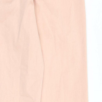 Marks & Spencer Womens Pink Cotton Tapered Jeans Size 6 Regular Zip