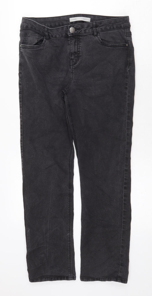Dylan George Womens Grey Cotton Straight Jeans Size 12 Regular Zip