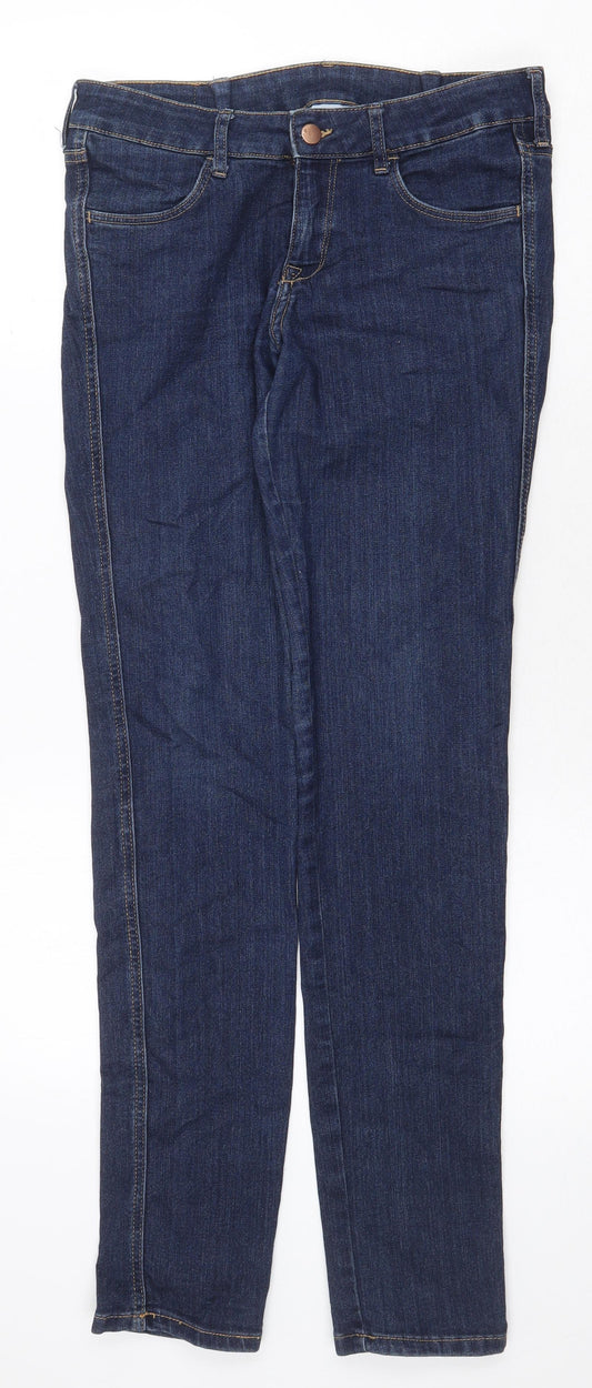 Preworn Womens Blue Cotton Skinny Jeans Size 30 in Regular Zip