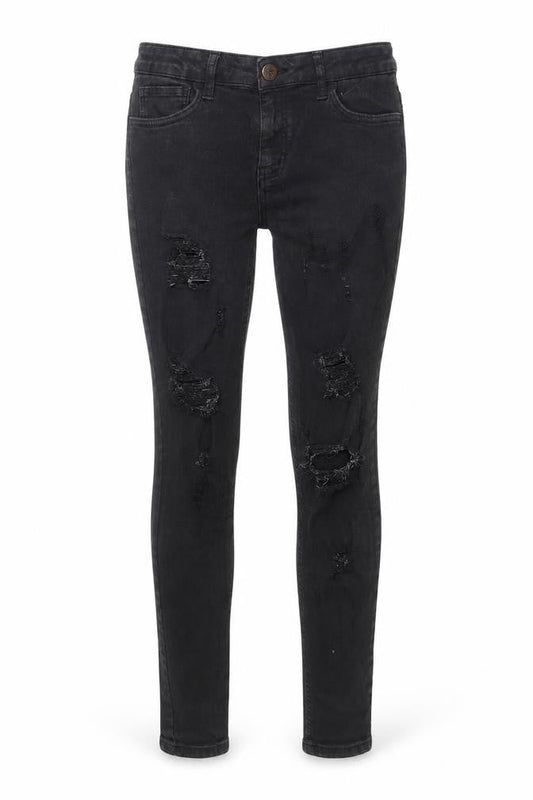 Bee Inspired Womens Black Cotton Skinny Jeans Size 32 in Regular Zip