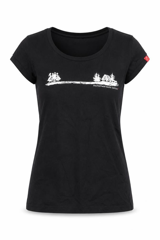 Artwood Womens Black Cotton Basic T-Shirt Size M Round Neck