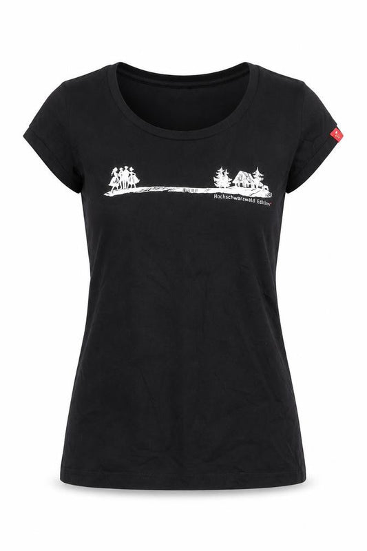 Artwood Womens Black Cotton Basic T-Shirt Size M Round Neck