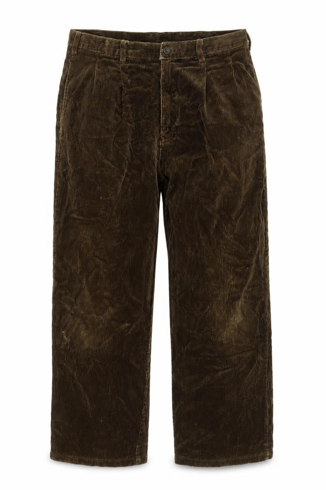 Preworn Womens Green Cotton Trousers Size 36 Regular Zip