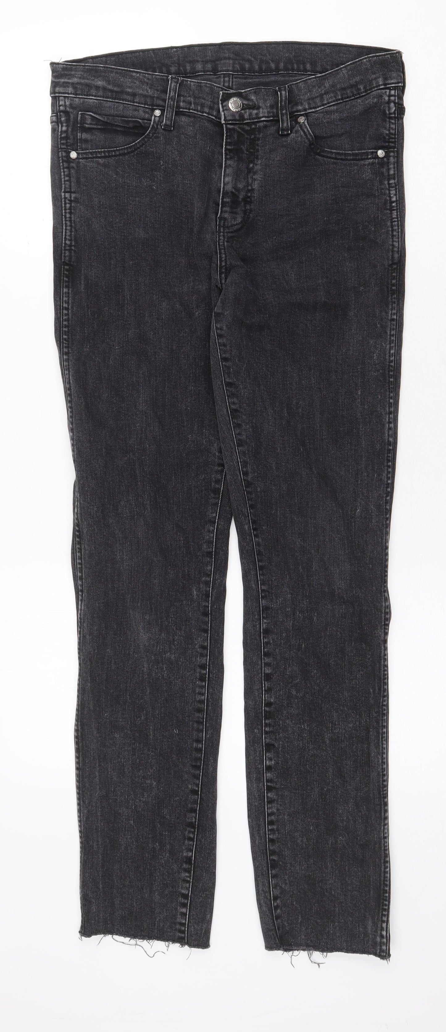 Dr. Denim Womens Grey Cotton Skinny Jeans Size 32 in Regular Zip - Distressed Hems